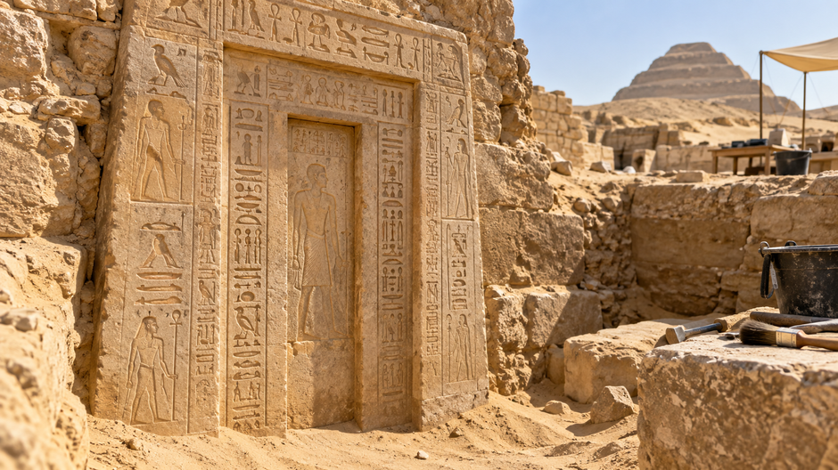 Staroveká egyptská hrobka úradníka Sekhentio-Ptaha v Sakkáre.
