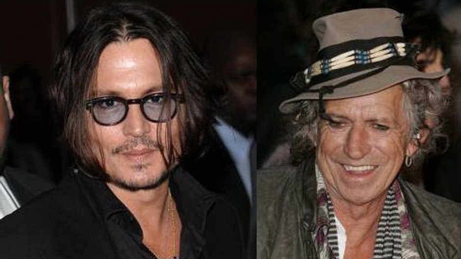 Johnny Depp a Keith Richards, montáž