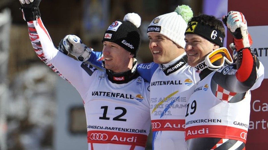 Super-G stupeň víťazov na MS v Ga-Pa