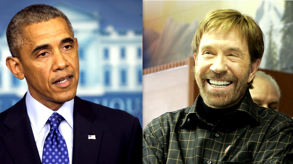 Barack Obama a Chuck Norris