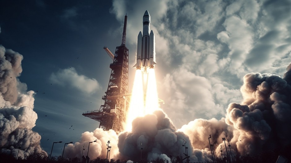 futuristic-spaceship-flying-through-galaxy-blue-atmosphere