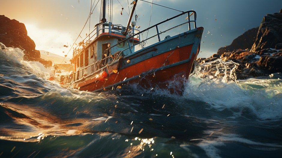 men-fishing-nautical-vessel-surrounded-by-nature-beauty