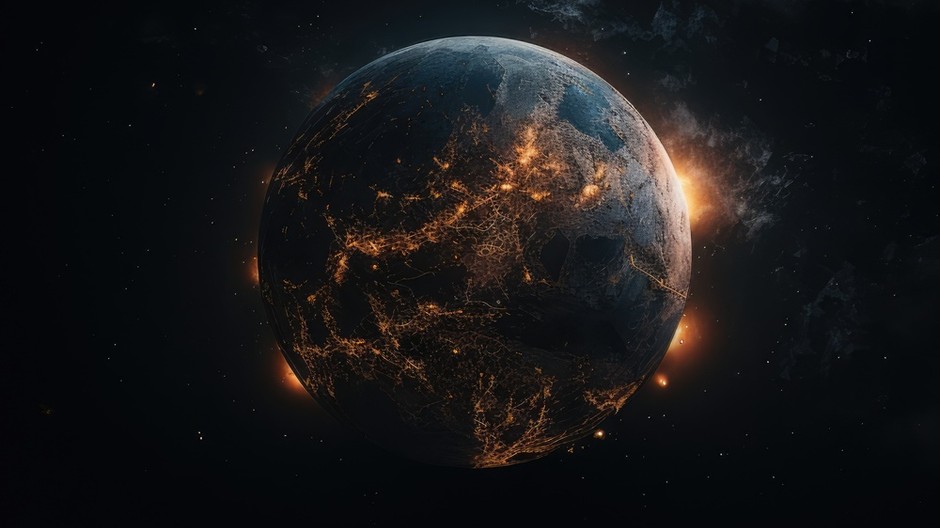 3d-rendering-dark-earth-space 