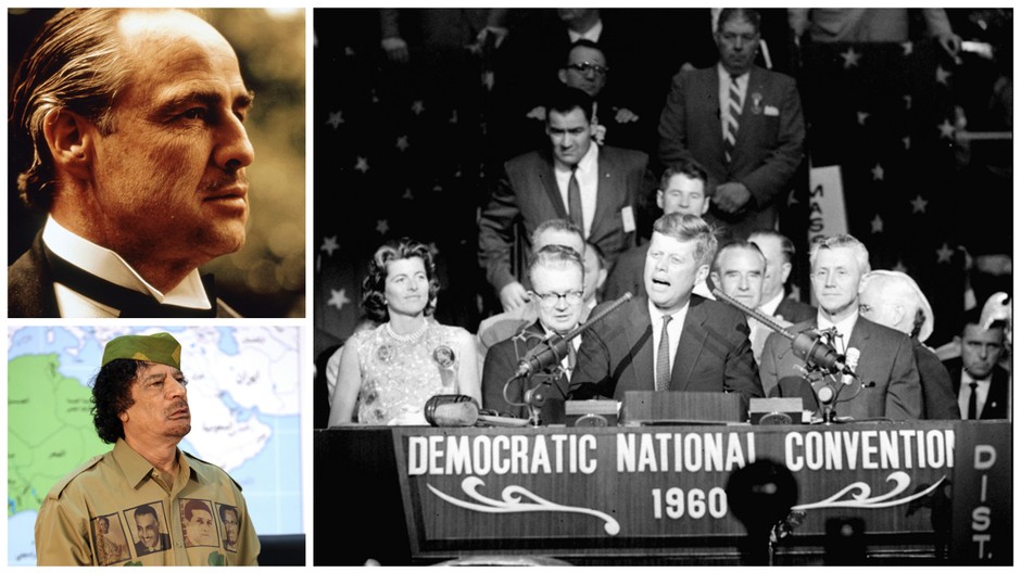 Marlon Brando, Muammar Kaddáfi, John F. Kennedy