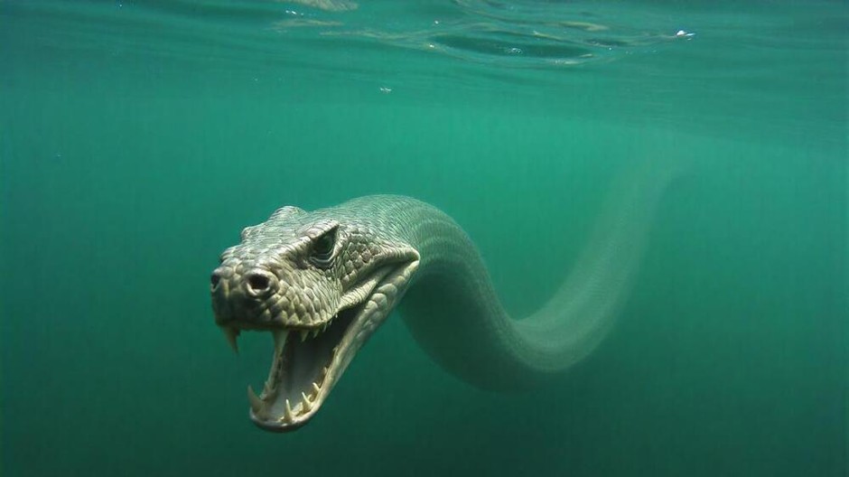 a-snakelike-monster-in-an-Alaskan-lake-under-water 