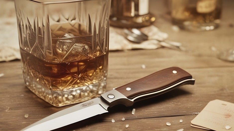 Nôž il whiskey alkohol il