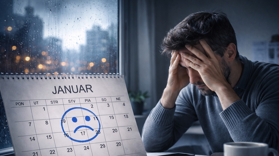 Zamračená januárová atmosféra symbolizujúca pokles nálady a psychickú únavu