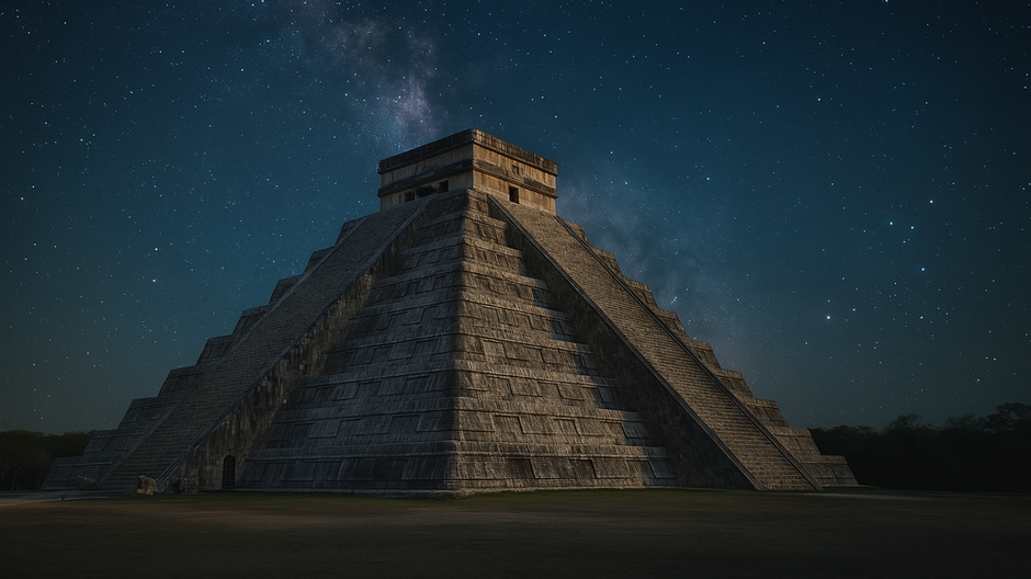 mayan-pyramid-at-night 