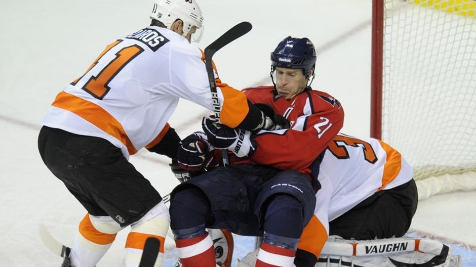 Andrej Meszároš v drese Philadelphie proti Washingtonu