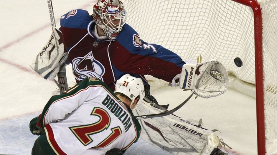 Peter Budaj v zápase proti Minnesote