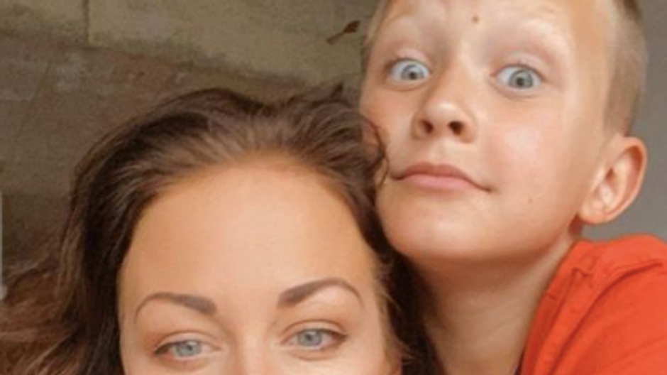 Agáta Hanychová a syn Kryšpín