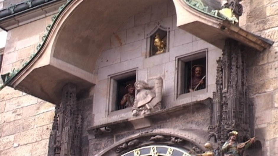 Orloj, detail na sochy, ČR, hodiny, veža