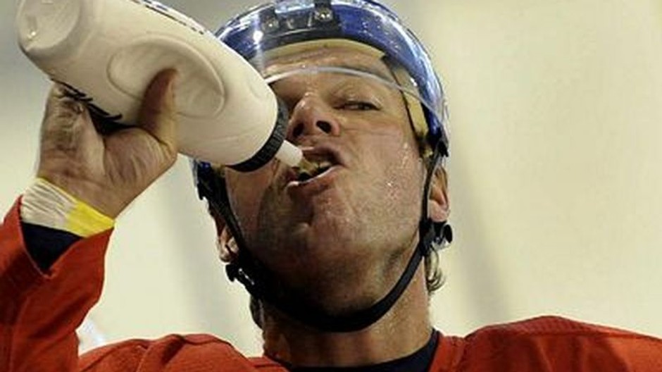 Stumpel s fľašou na tréningu