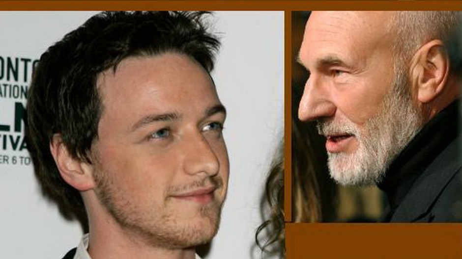 James McAvoy a Patrick Stewart, montáž