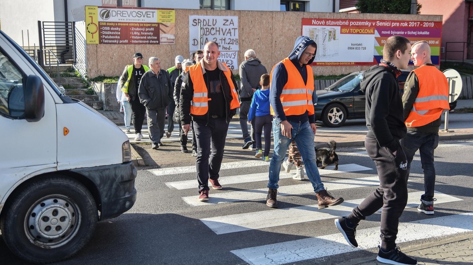 Senica, protest, obchvat