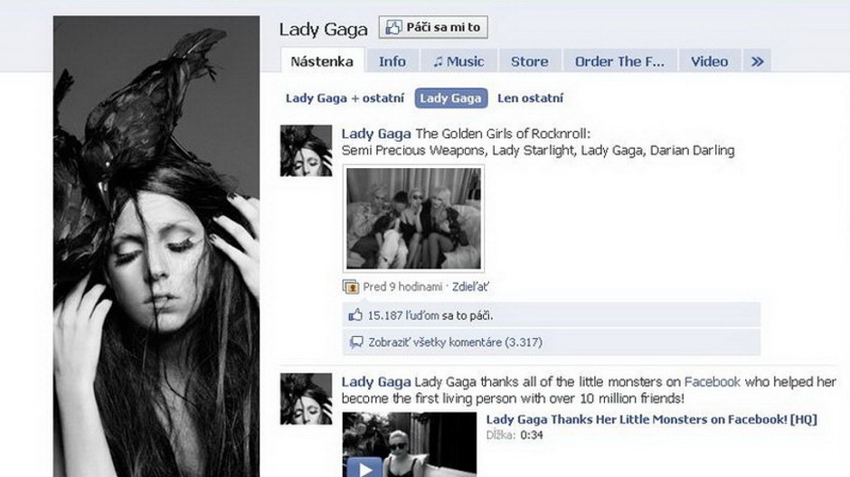 lady gaga facebook