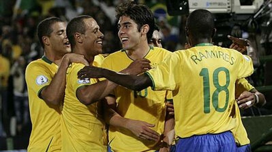 Brazília radosť hráči