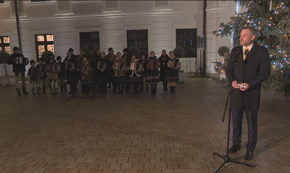 Vyhlásenie prezidenta Pellegriniho po rozsvietení vianočného stromčeka