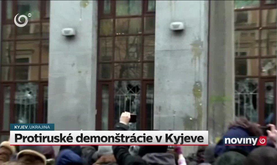 Protiruské demonštrácie v Kyjeve