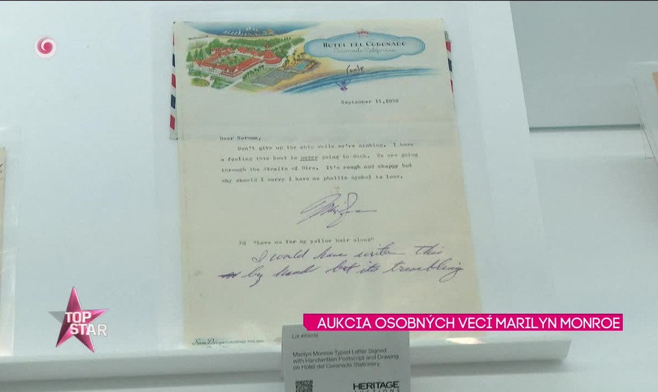 Aukcia osobných vecí Marilyn Monroe