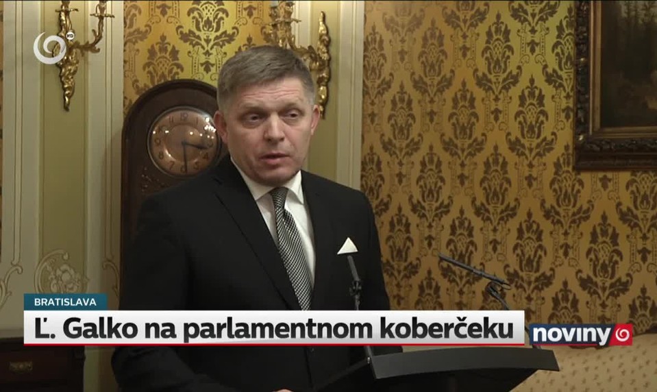 Ľ. Galko na parlamentnom koberčeku