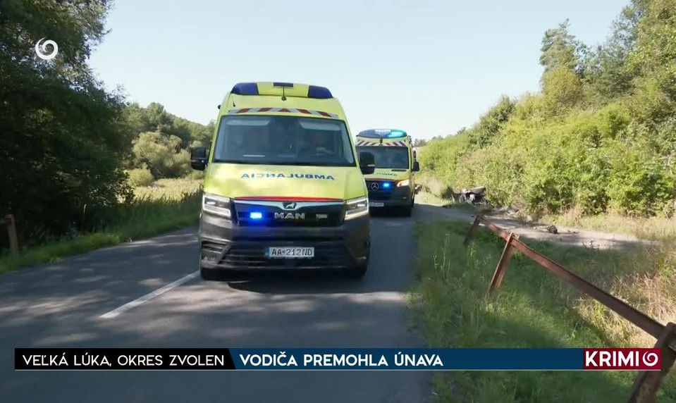 VODIČA PREMOHLA ÚNAVA