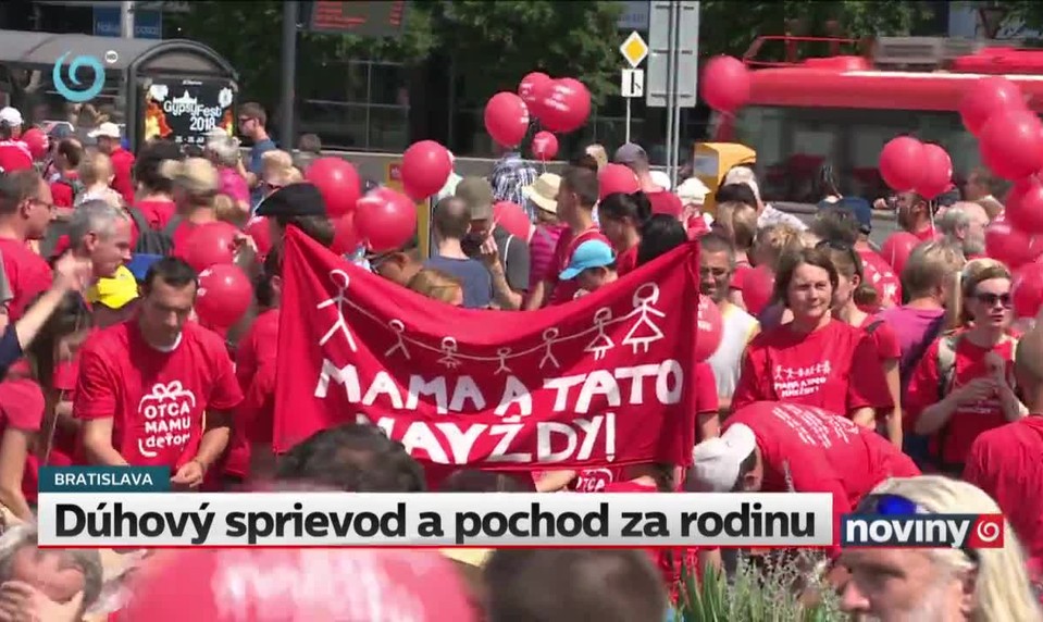 Dúhový sprievod a pochod za rodinu