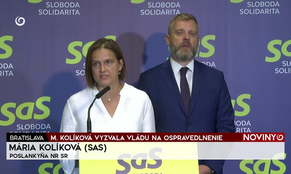 M. KOLÍKOVÁ VYZVALA VLÁDU NA OSPRAVEDLNENIE