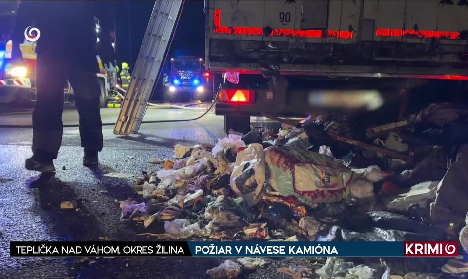 POŽIAR V NÁVESE KAMIÓNA