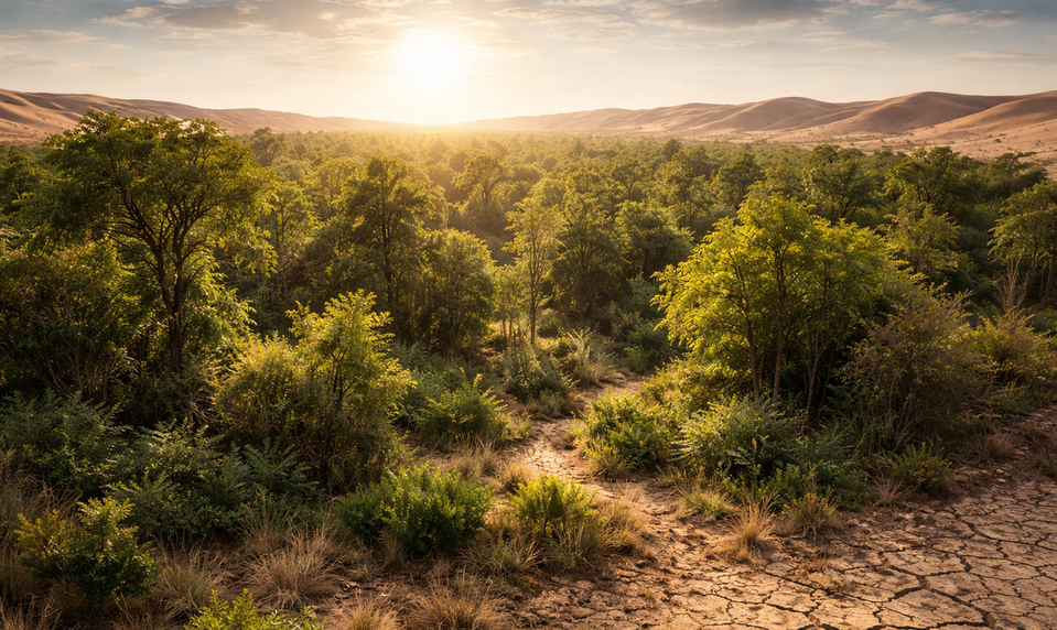 V čínskej púšti zasadili stromy: Dnes tam stojí les