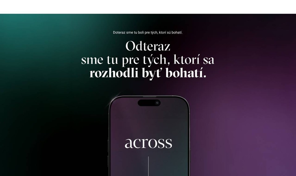 Na trhu je nová investičná digitálna plaforma Across Wealth