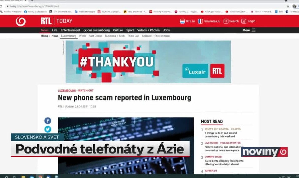 Podvodné telefonáty z Ázie
