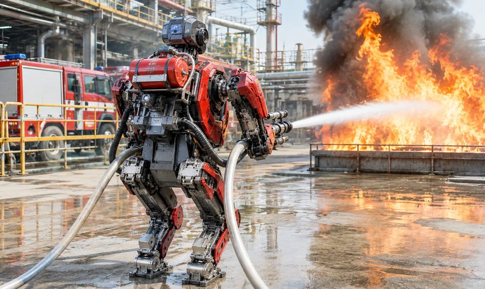 V Číne testovali humanoidné roboty pri reálnom hasení požiarov