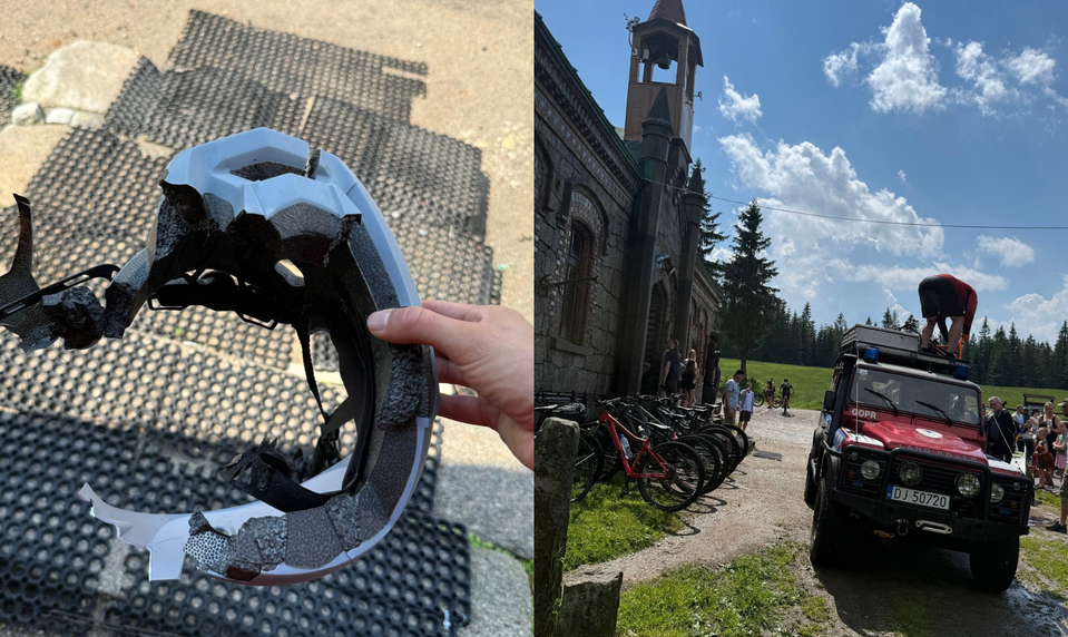 Cyklistku v horách zasiahol blesk. Záchranári zverejnili fotografiu poškodenej prilby