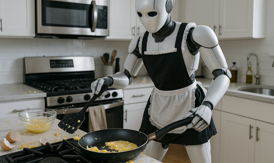 Robot mal uvariť omeletu: Zničil kuchyňu aj sám seba