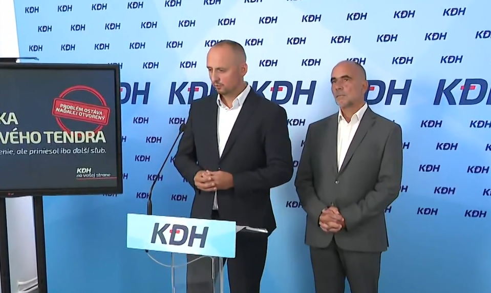 Tlačová beseda strany KDH: Rok od zrušenia tendra na záchranky