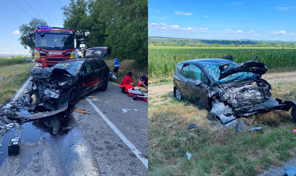Vážna nehoda pri Prievaloch: Po čelnej zrážke zasahoval aj vrtuľník, cesta je neprejazdná