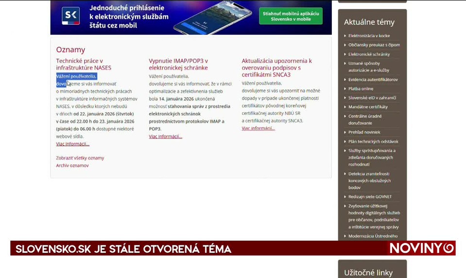 SLOVENSKO.SK JE STÁLE OTVORENÁ TÉMA
