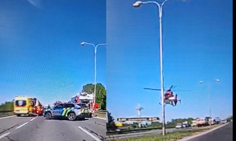 Vážna nehoda pri Piešťanoch: Autobus sa zrazil s autami, zasahuje vrtuľník