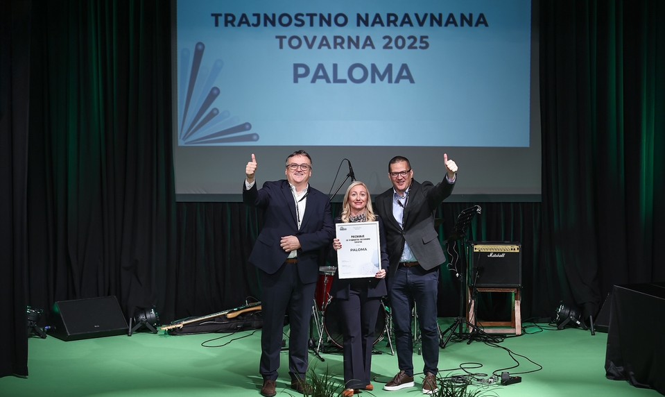 Slovinský závod SHP Paloma, súčasť holdingu ECO – INVESTMENT, získal prestížne ocenenie za udržateľnosť