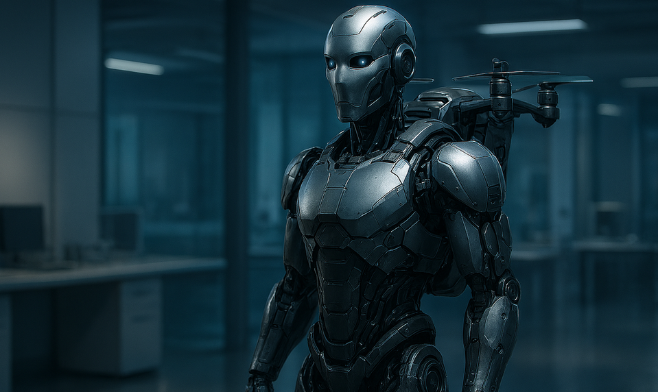 Robot s dronom na chrbte? Budúcnosť je už tu
