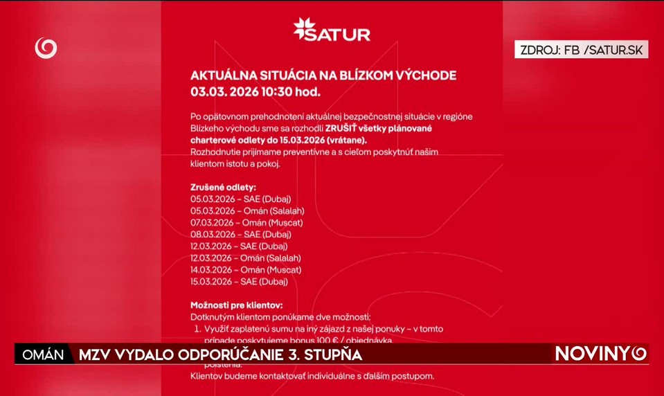 MZV VYDALO ODPORÚČANIE 3. STUPŇA