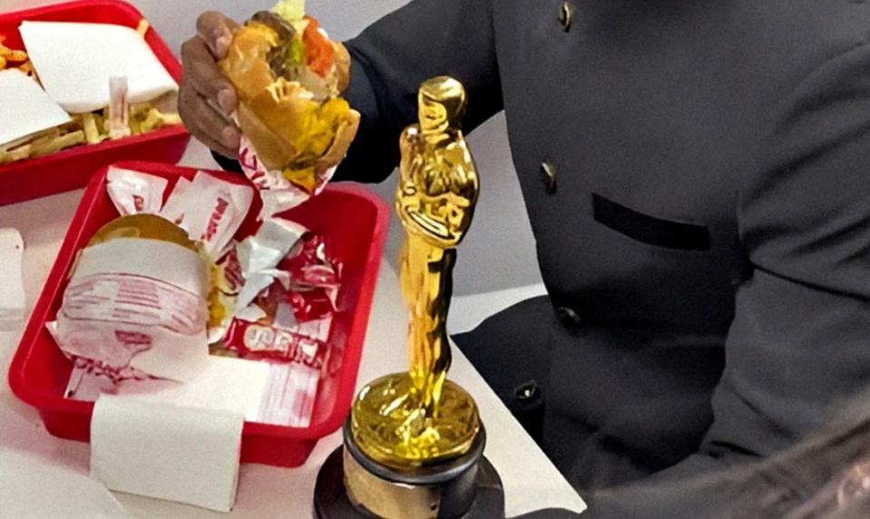 Vyhral Oscara a zamieril si to rovno na hamburger do fastfoodu!