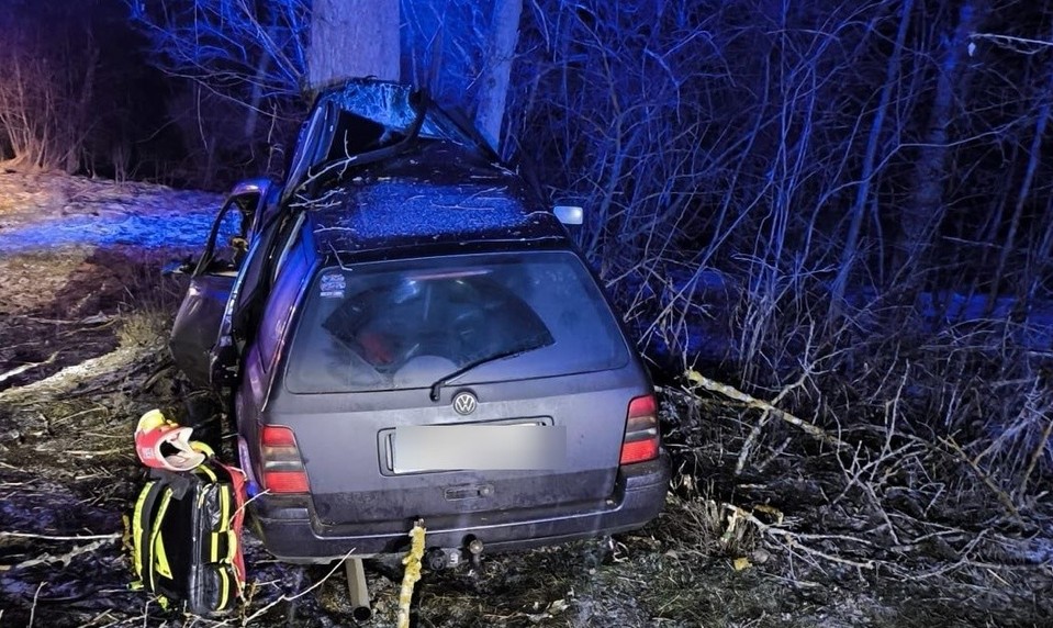 Pri dopravnej nehode zomrel 18-ročný vodič, auto skončilo v strome