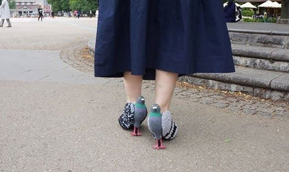 Umelcom sa hranice nekladú: Vysoké topánky v tvare holubov