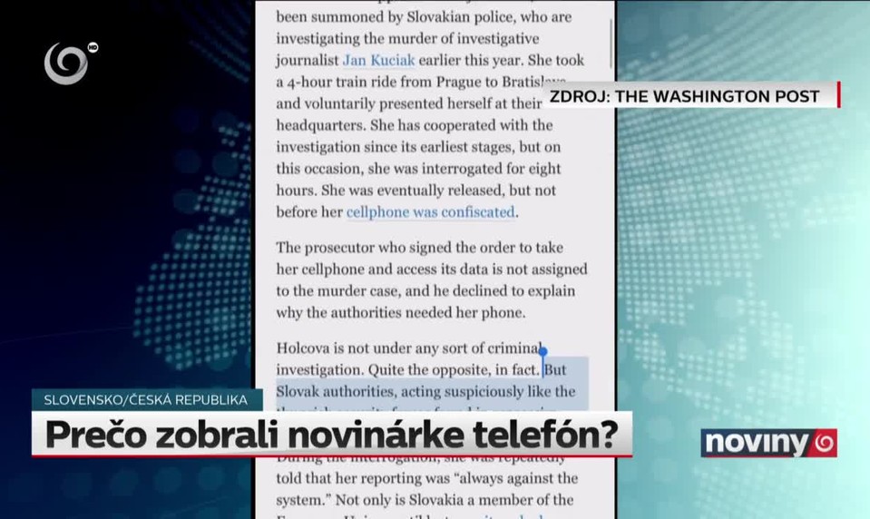 Prečo zobrali novinárke telefón?