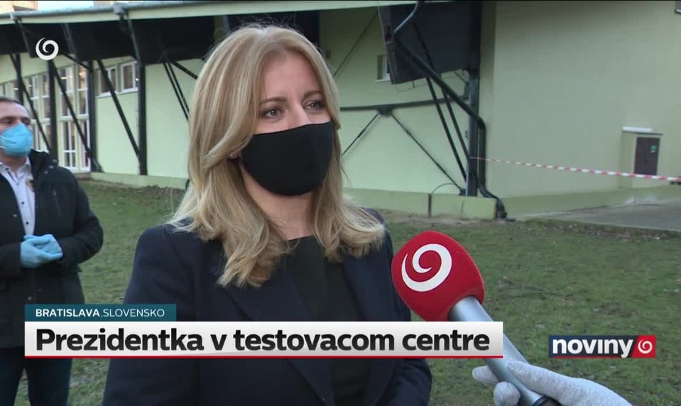 Prezidentka v testovacom centre