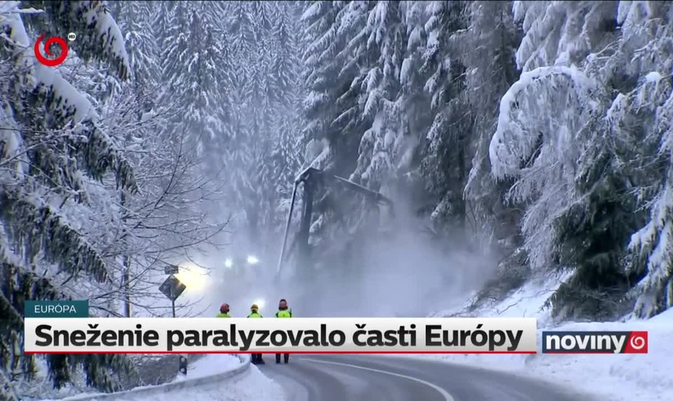 Sneženie paralyzovalo časti Európy