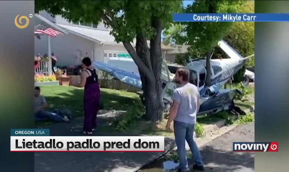 Lietadlo padlo pred dom