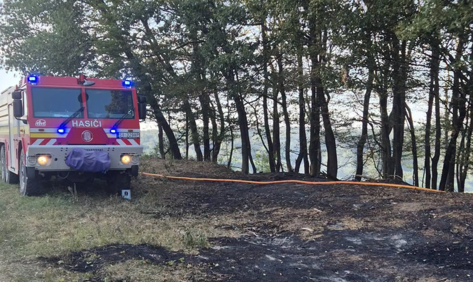 Les pri Trstíne pohltili plamene. Na pomoc povolali aj vrtuľník